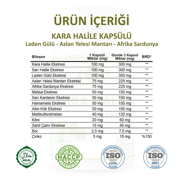 Karahalile Kapsül (Triphala Capsule)  60 Adet - 3