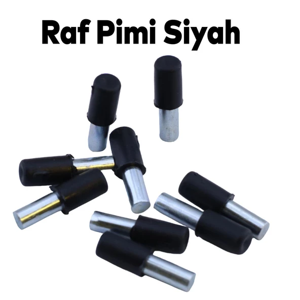 Raf Pimi Plastik Başlı Cam Tutucu Çivisi Mobilya Dolap Pimi Siyah (100 ADET) - Resim 3