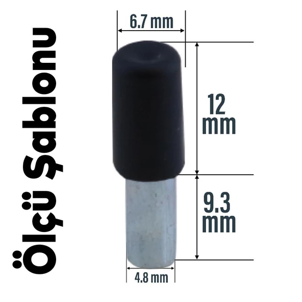 Raf Pimi Plastik Başlı Cam Tutucu Çivisi Mobilya Dolap Pimi Siyah (100 ADET) - Resim 2