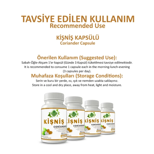 Kişniş Kapsül (CORİANDER CAPSULE) 60 Adet - 4