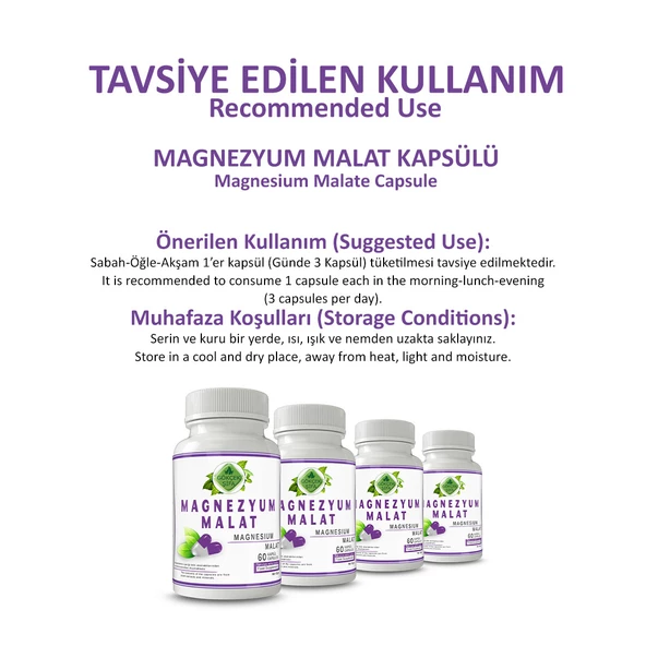 Magnezyum Malat Kapsül (Magnesium Malate Capsule) 60 Adet - Resim 4
