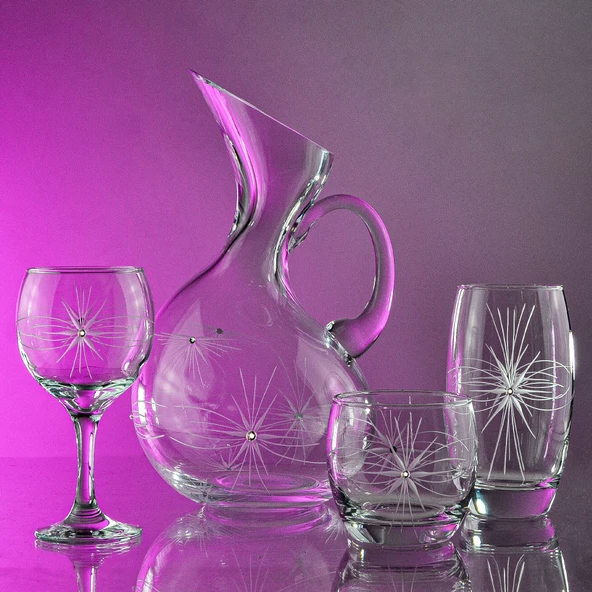 Decocia Pudgy 37 Parça Bardak Çeyiz Seti Ördek Karaflı Mira Desenli - Resim 2