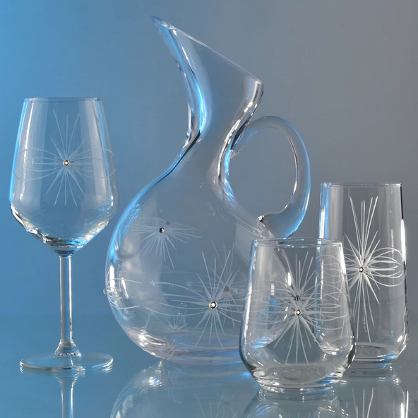 Decocia Kazaan 37 Parça Bardak Çeyiz Seti Ördek Karaflı Mira Desenli - Resim 3