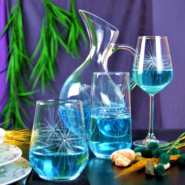 Decocia Kazaan 37 Parça Bardak Çeyiz Seti Ördek Karaflı Mira Desenli - Resim 2