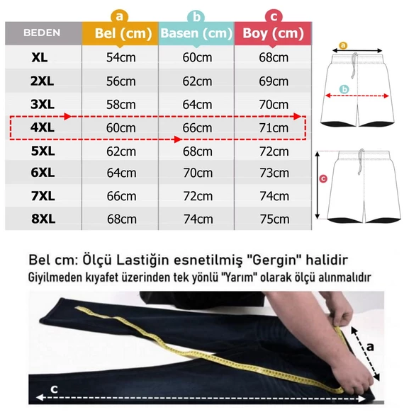 Kargo Cepli Büyük Beden Gabardin Şort Bej - 4