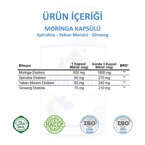 Moringa Kapsül (Moringa Capsule)  60 Adet - Resim 3