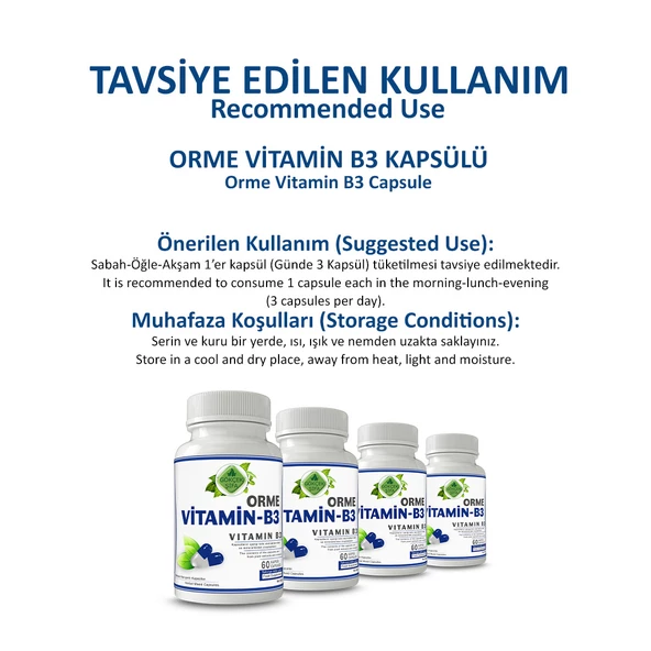 Orme Vitamin B3 Kapsül (VİTAMİN B3 CAPSULE) 60 Adet - 4