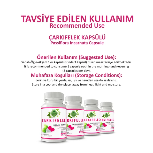 Çarkıfelek Kapsül (PASSİFLORA INCARNATA CAPSULE) 60 Adet - Resim 4