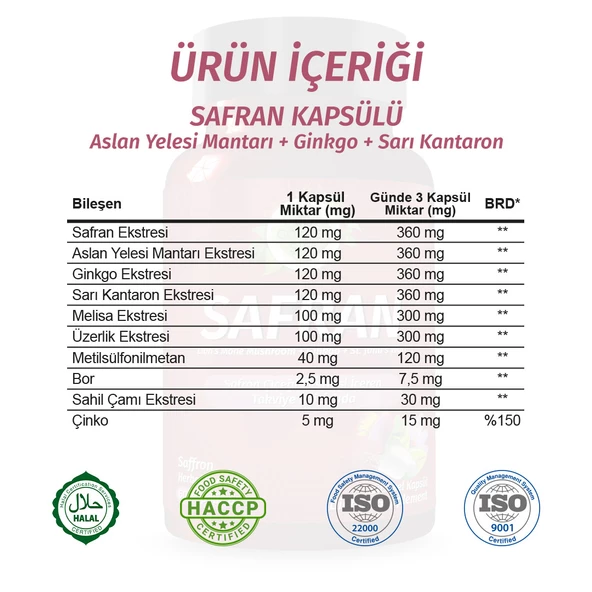 Safran Kapsül (Saffron Capsule) 60 Adet - 2