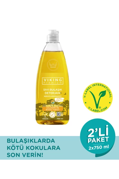Viking Premium Bulaşık Deterjanı Nergis-Bergamot 750 ml 2 Adet