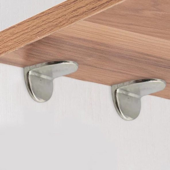 Raf Pimi Düz Nikel Cam Ahşap Metal Raf Tutucu Çivisi Mobilya Dolap Pimi Metal (50 ADET) - 5