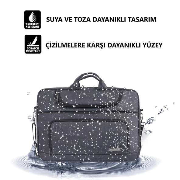 Vegmann Norma 17.3 inç Dizüstü Bilgisayar Uyumlu Evrak ve Laptop Çantası - 3