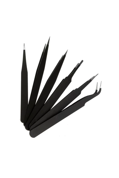 Hassas Elektronik Cımbız Seti 6 Çeşit Antistatik Çelik Tweezer Set - 4
