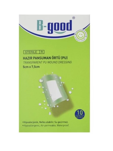 B-Good Hazır Pansuman Örtü Su Geçirmez 5x7.5 cm 10 Lu