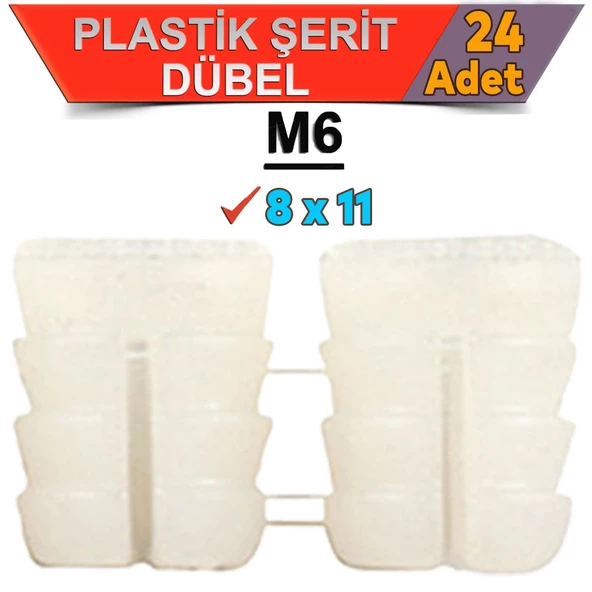 Şerit Dübel 8x11 Plastik M6 (24 ADET) - Resim 3