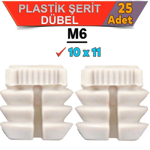 Şerit Dübel 10x11 Plastik M6 (25 ADET) - Resim 3