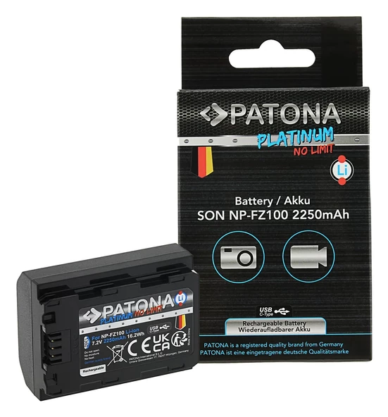 Patona Platinum Sony NP-FZ100 USB-C Girişli Batarya