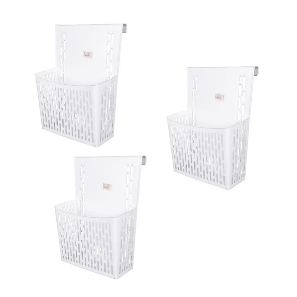 Sağlam Plastik Askılı Dolap Düzenleyici Dolap Içi Deterjanlık (3 Adet) Beyaz - 3