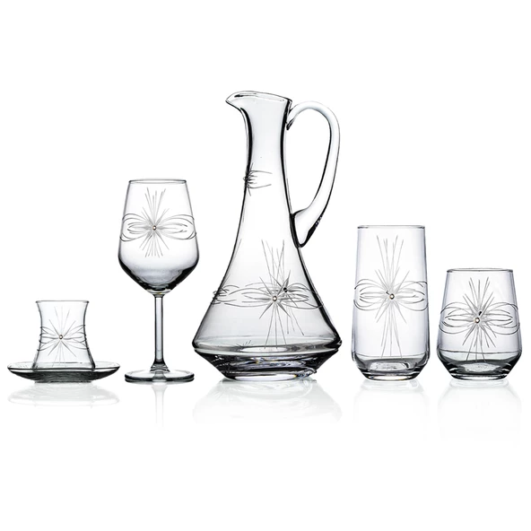 Decocia Kazaan 31 Parça  6 Kişilik Bardak Çeyiz Seti Dik Karaflı Mira Desenli ürün görseli