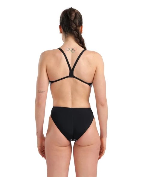ARENA BAYAN YÜZÜCÜ MAYOSU WOMEN'S SWIMSUIT CHALLENGE BACK MARBLED 005562550 - 4