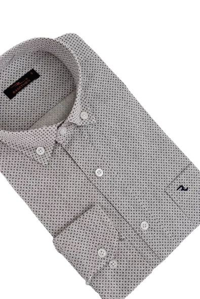 Erkek Klasik Uzun Kol Puantiyeli Gömlek BGL-ST02763 - Resim 11