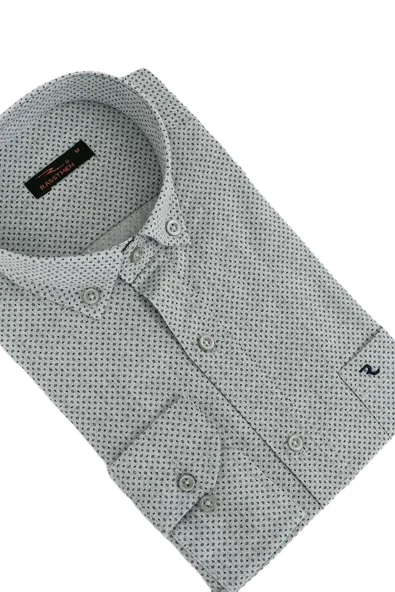 Erkek Klasik Uzun Kol Puantiyeli Gömlek BGL-ST02763 - Resim 7