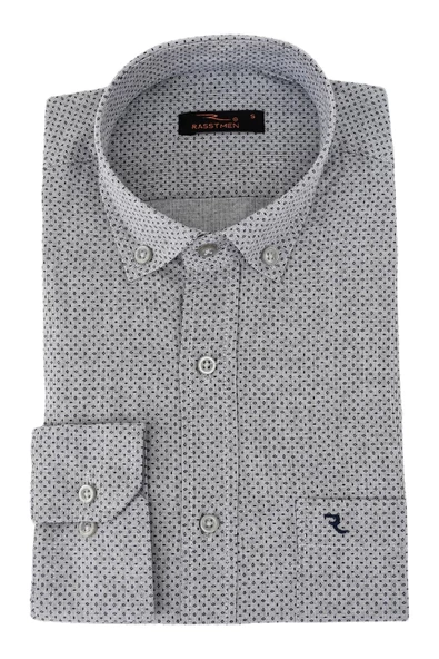 Erkek Klasik Uzun Kol Puantiyeli Gömlek BGL-ST02763 - Resim 5