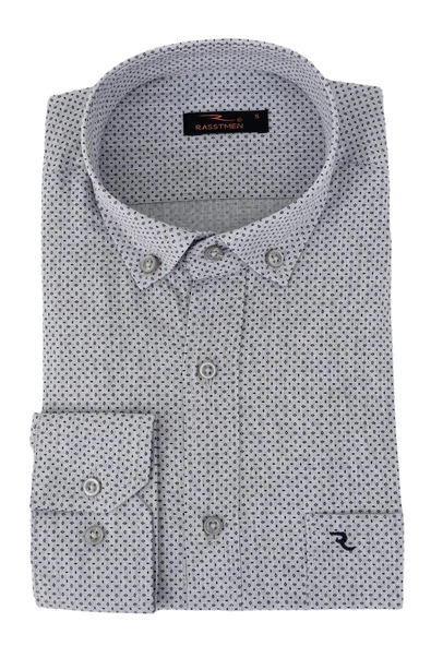 Erkek Klasik Uzun Kol Puantiyeli Gömlek BGL-ST02763 - Resim 3