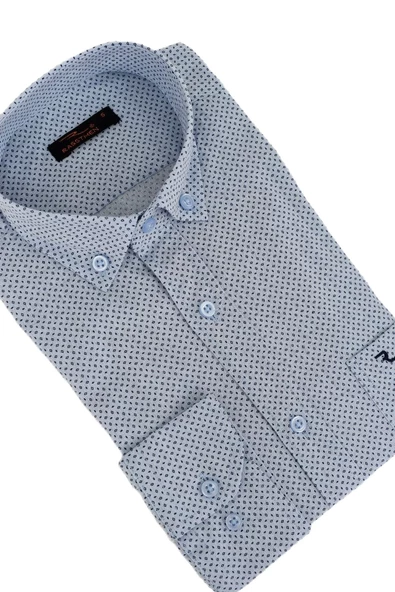 Erkek Klasik Uzun Kol Puantiyeli Gömlek BGL-ST02763 - Resim 9