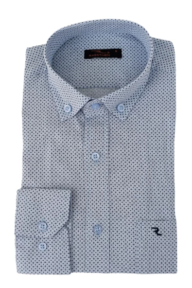 Erkek Klasik Uzun Kol Puantiyeli Gömlek BGL-ST02763 - Resim 4