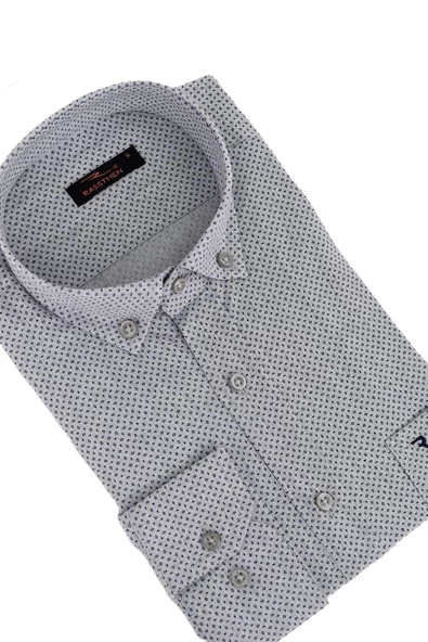 Erkek Klasik Uzun Kol Puantiyeli Gömlek BGL-ST02763 - Resim 8