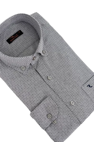 Erkek Klasik Uzun Kol Puantiyeli Gömlek BGL-ST02763 - Resim 10