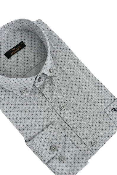 Erkek Klasik Uzun Kol Puantiyeli Gömlek BGL-ST02764 - Resim 9