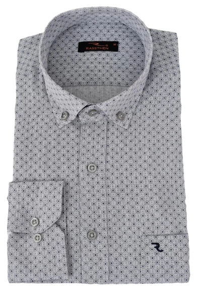 Erkek Klasik Uzun Kol Puantiyeli Gömlek BGL-ST02764 - Resim 4