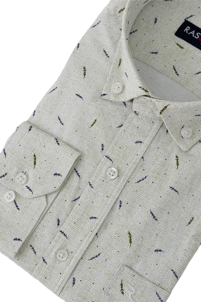 Erkek Klasik Puantiyeli Uzun Kol Gömlek BGL-ST02765 - Resim 9