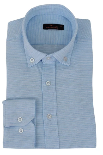 Erkek Silim Fit Petek Dokulu Gömlek BGL-ST02768 - Resim 2