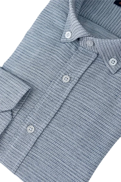 Erkek Silim Fit Petek Dokulu Gömlek BGL-ST02768 - Resim 11