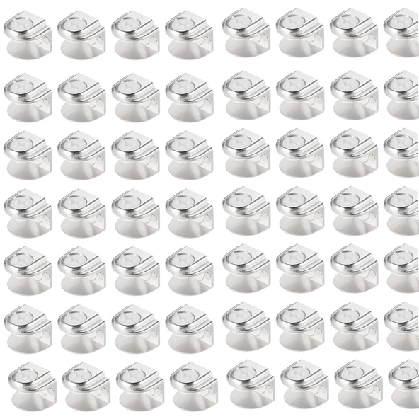 Raf Ahşap Cam Tutucu Cam Etejer Düz Metal Krom Plastik Vidalı (4 Adet) - 6