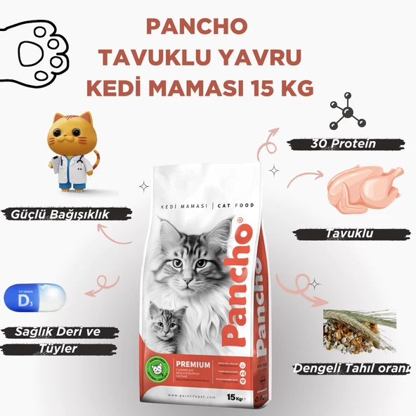 Pancho Tavuklu Yavru Kedi Maması 15 KG - 2