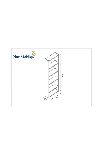 Nur Mobilya Tarçın Kitaplık Atlantik Çam Beyaz (ARKALIKSIZ MODEL) - 3