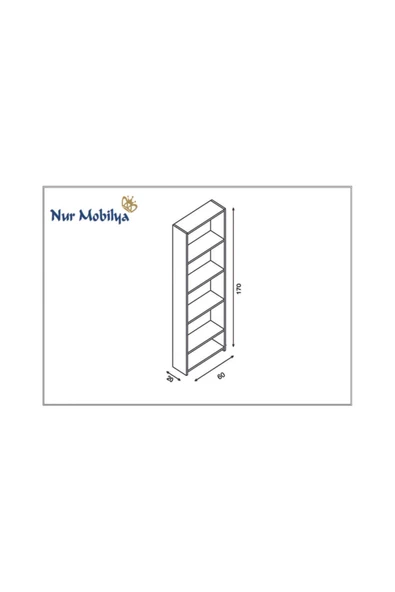 Nur Mobilya Yakamoz Kitaplık Beyaz - 2