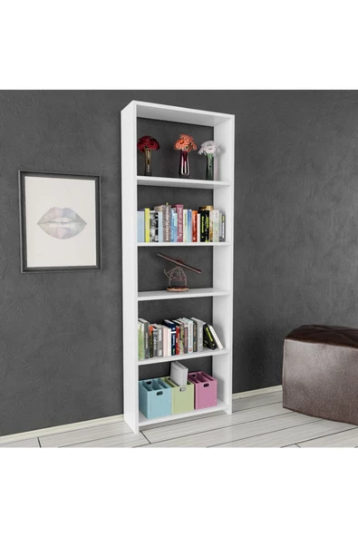 Nur Mobilya Yakamoz Kitaplık Beyaz