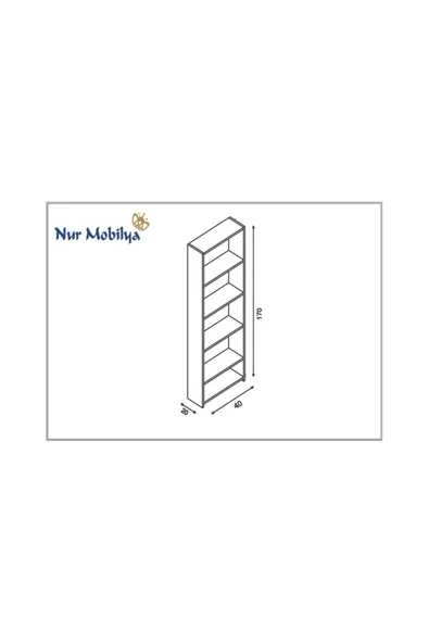 Nur Mobilya Tarçın Kitaplık Beyaz (ARKALIKSIZ MODEL) - 2