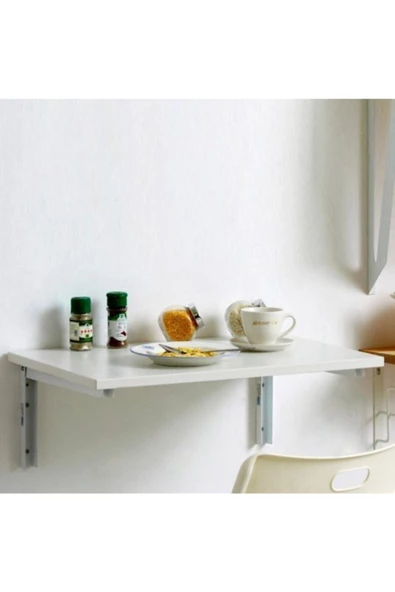 Nur Mobilya Katlanır Mutfak Masası Beyaz - 3