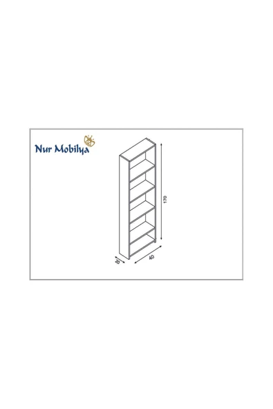 Nur Mobilya Maya Arkalıklı Kitaplık Meşe - 2