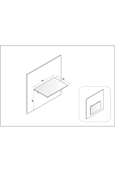 2K Doğu Açılır Kapanır Çalışma Masası Mutfak Masas Katlanır Duvar Masası Meşe - 2