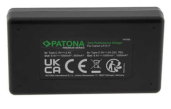 Patona Premium Canon LP-E17 İkili Şarj Cihazı + PD20W Adaptör - Resim 4