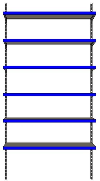 6 Katlı Market Rafı - Duvara Monte, Ekonomik Market Rafı  Yeşil 30x75 cm - Resim 3