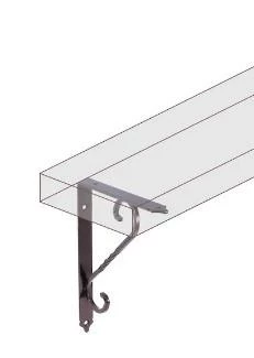 2 Adet Ferforje Raf Altı Ayağı  Siyah 11x15 cm - Resim 8