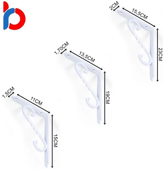 2 Adet Ferforje Raf Altı Ayağı  Bakır 15x23 cm - Resim 5